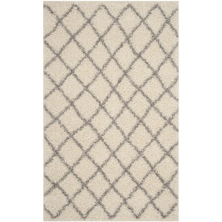 Safavieh 11 x 15 ft. SGD - Dallas Shag Power Loomed Rug; Large Rectangle - Ivory & Grey SGD258F-1115